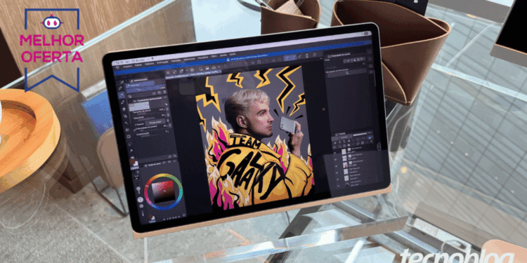 Galaxy Tab S10 FE (128 GB) baixa 37% com cupom em até 10x sem juros na Amazon